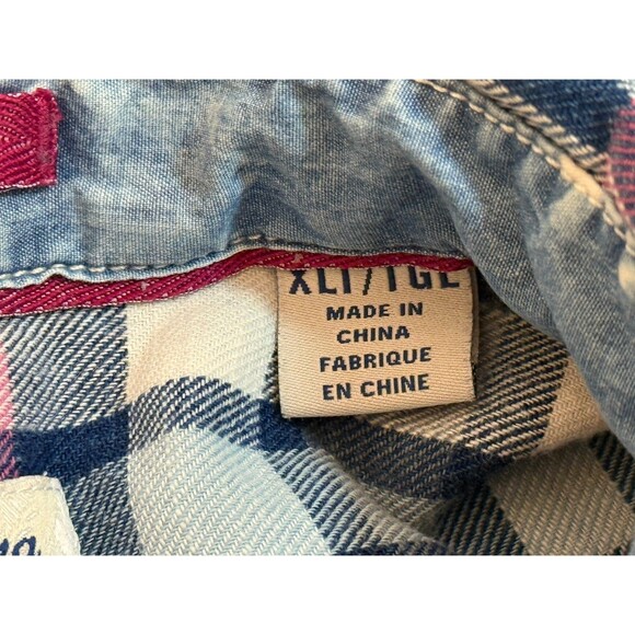 TOMMY BAHAMA Men's Short Sleeve Button Down Inside Out Plaid Shirt XLT - Picture 5 of 7